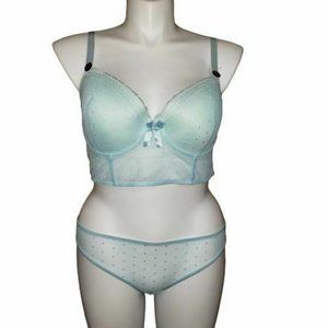 New! 2 Piece Baby Blue Lingerie - Bra Size 40DD & Thong Size 2X by Just Sexy